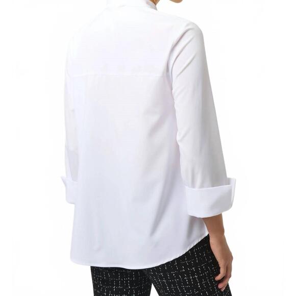 NEW JOSEPH RIBKOFF tiered ruffles button front blouse in optic white - Picture 3 of 5